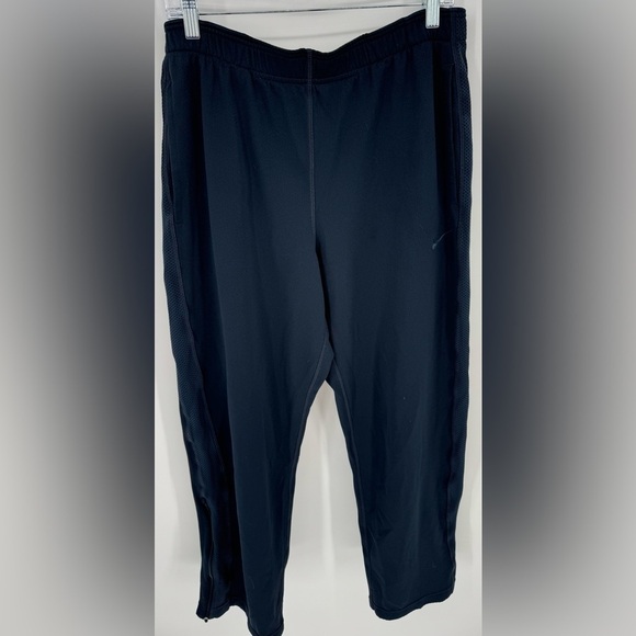 Nike Men's Navy Blue Dri Fit Track Pants Bottom Leg Zipper - Picture 2 of 16